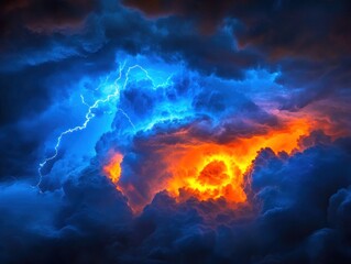 Wall Mural - Lightning Storm Cloudscape