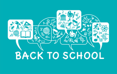 Wall Mural - educational and self-development concept icons. concept for trainings, seminars, back to school, onl