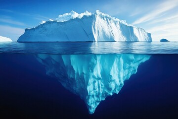 A Majestic Iceberg Partially Submerged in the Ocean