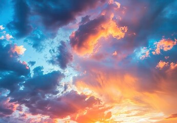 Wall Mural - Fiery Sunset Cloudscape