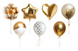© Rawpixel.com - PNG white and gold party balloon design element set, transparent background