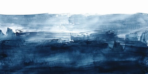 Abstract Blue Watercolor Painting