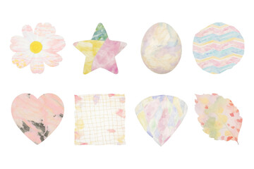 Canvas Print - PNG pastel marble collage design element set, transparent background