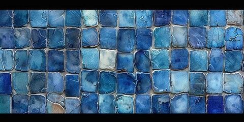 Wall Mural - Blue Mosaic Tile Wall