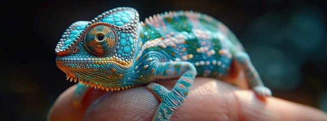 Sticker - A Colorful Chameleon Close-Up