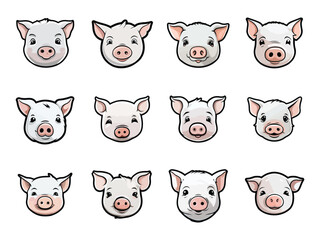 Cute pig clipart design illustration