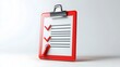 © Gary - 3d Clipboard, checklist symbol. Assignment target icon. Project task management and effective time planning tools. 3d rendering. Vector illustration, white background