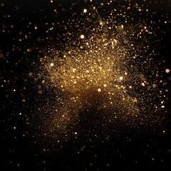 Wall Mural - Photo of gold glitter on a black background creating a mesmerising and sparkling effect created with Generative AI technology