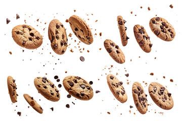 Poster - PNG floating cookies design element set, transparent background