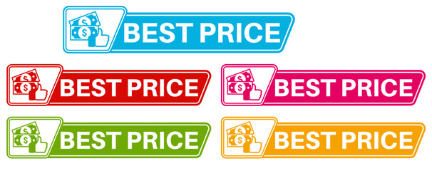 Wall Mural - set best price icon. affordable price sign labels template design vector illustration