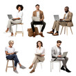 © Rawpixel.com - PNG diverse people sitting design element set, transparent background