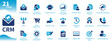 © Story - Customer relationship management icon. Collection of icons themed CRM, business, customer care, customer data. Solid vector icons.