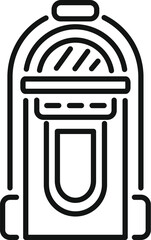 Wall Mural - Simple line art icon of a jukebox playing music, perfect for projects related to music, entertainment, and the 1950s