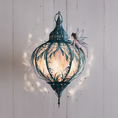 Wall Mural - fairy lantern on a white background