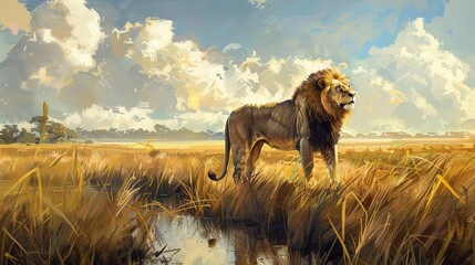 Poster - Lion majestic wallpaper