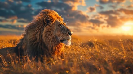 Canvas Print - Lion majestic wallpaper