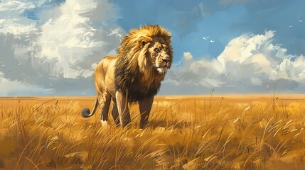 Canvas Print - Lion majestic wallpaper