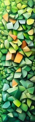 Wall Mural - Abstract Green and Orange Geometric Pattern.