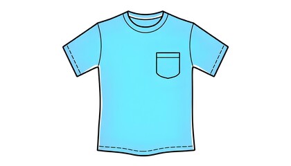 T shirt icon drawing isolated on a white background