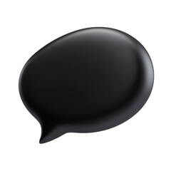 Wall Mural - black speech bubble 3d render icon isolated on transparent background cutout