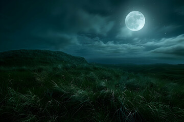 Canvas Print - full moon over the forest