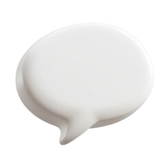 Wall Mural - white speech bubble 3d render icon isolated on transparent background cutout