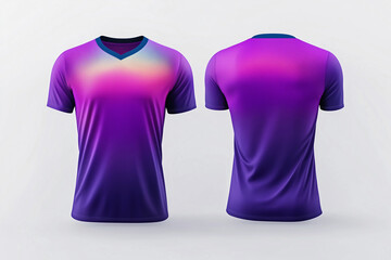 Wall Mural - purple jersey template for team club, jersey sport, front and back, Tshirt mockup sports jersey template design for football soccer, racing, gaming, sports jersey