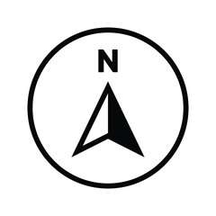 north direction arrow icon or map n sign navigation gps symbol stock illustration