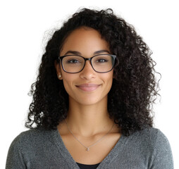 Poster - PNG Confident woman with curly hair