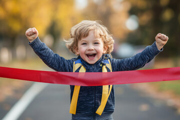 Canvas Print - little_toddler_child_winning_a_race
