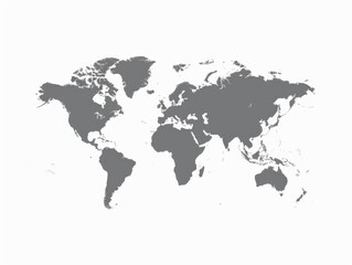 a world map is shown in black and white. the map is a simple, clean design with no color