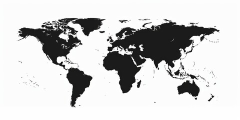 Wall Mural - world map silhouette vector --ar 2:1 --personalize tpouehw --stylize 0 job id: 7708861d-695a-4a68-b3
