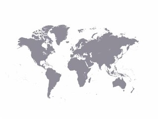 Wall Mural - a world map is shown in black and white. the map is a simple outline of the world, with no details o