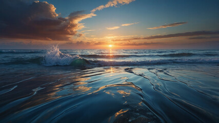 Wall Mural - sunset over the sea