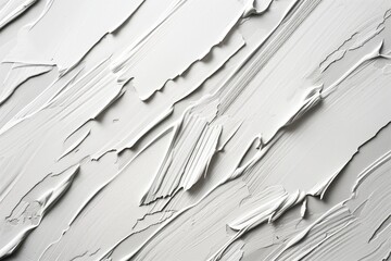 White paint strokes on flat surface create contemporary abstract background with textured design. Minimalistic modern art style features simplicity and negative space.