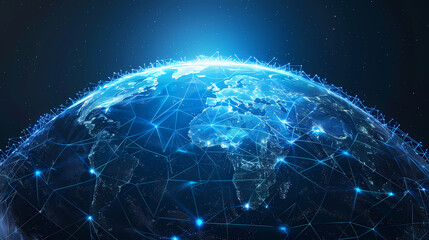 2d illustration world map abstract background.global network connection. world map point and line co