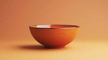 Wall Mural - A bowl with a light orange color and a brownish tint