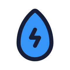 Poster - hydro power flat line icon