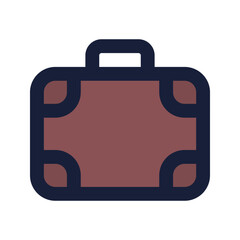 Sticker - suitcase flat line icon