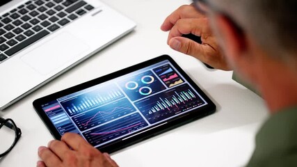 Fototapete - Data Analyst Using Data Analytics KPI