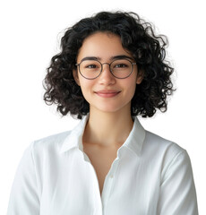 Poster - PNG Confident woman with curly hair