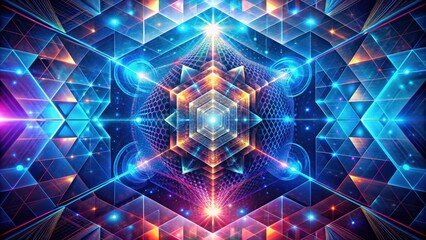 Fototapete - Futuristic geometric art background with abstract shapes and patterns, futuristic, geometric, art, background, abstract