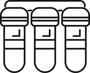 Canvas Print - Water filter system with three stages of purification is making tap water drinkable