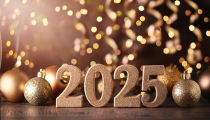 Wall Mural - New year 2025. Date numbers 2025