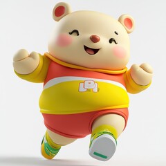 Poster - A cheerful cartoon bear character in sporty attire, conveying fun and energy.