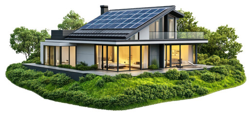 Sticker - PNG Modern eco-friendly solar house