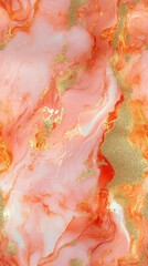 Canvas Print - Seamless marble pattern in warm peach with gold accents, [Abstract Background Marble], [Subtle and luxurious]