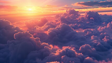 Canvas Print - Sunset Above the Clouds