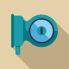 Wall Mural - Water meter icon in flat style with long shadow, isolated on a light background