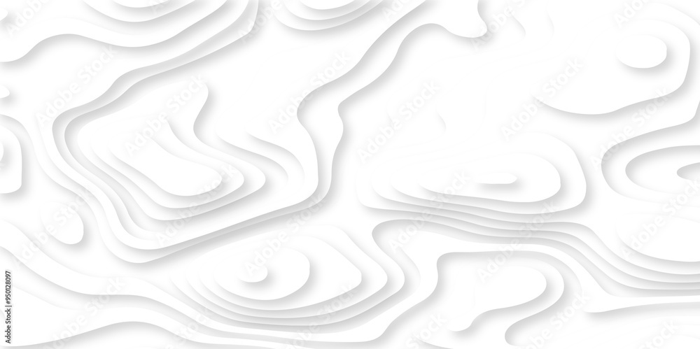 Abstract luxury white modern 3d papercut, topography map circle and ...